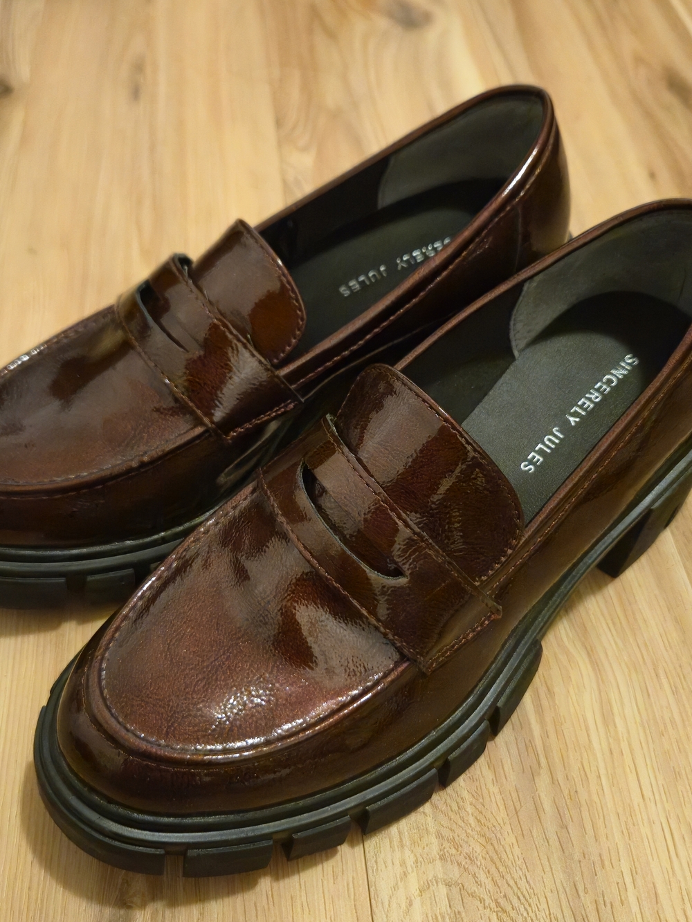 Sincerely Jules Women's Burgundy Dark Red Platform Chunky Loafers Size 8